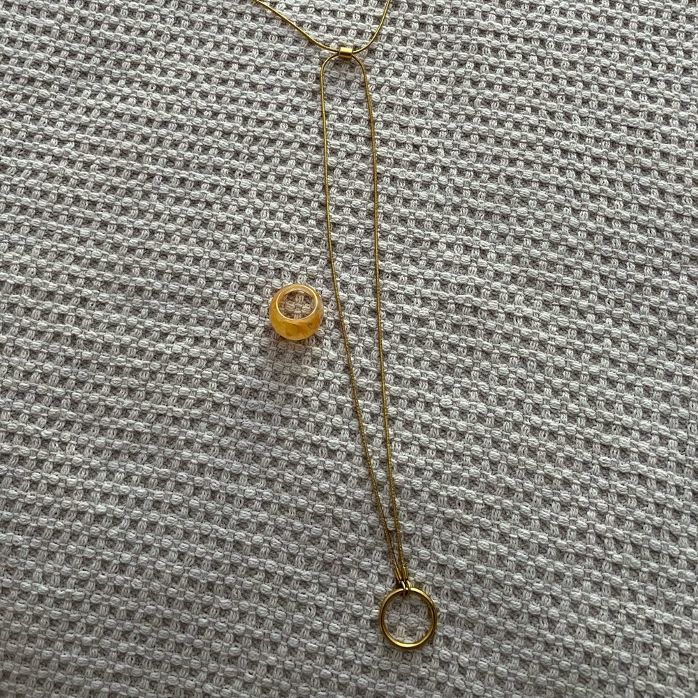 Madewell adjustable necklace with ring size 7